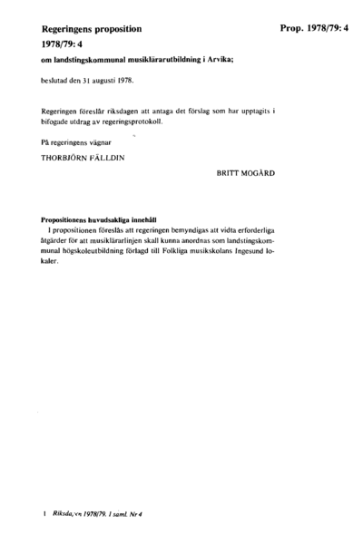 Omslaget till prop. 1978/79:4