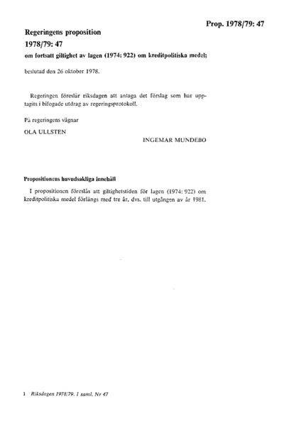 Omslaget till prop. 1978/79:47