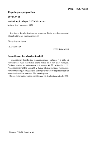 Omslaget till prop. 1978/79:48
