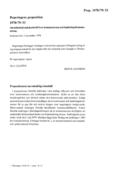Omslaget till prop. 1978/79:53