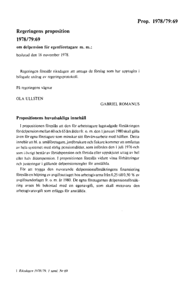 Omslaget till prop. 1978/79:69