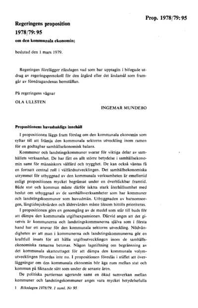 Omslaget till prop. 1978/79:95