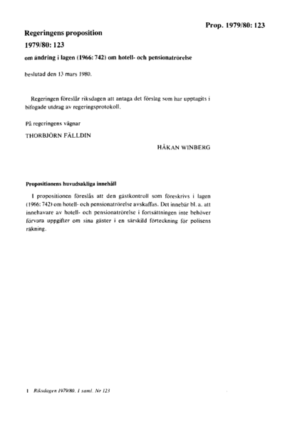 Omslaget till prop. 1979/80:123