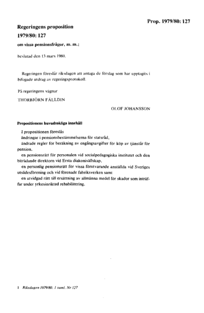 Omslaget till prop. 1979/80:127