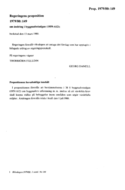 Omslaget till prop. 1979/80:149