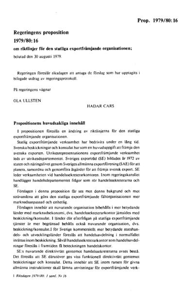 Omslaget till prop. 1979/80:16