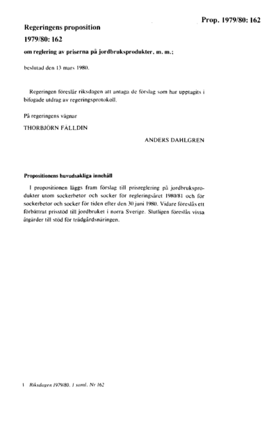 Omslaget till prop. 1979/80:162
