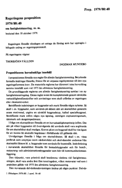 Omslaget till prop. 1979/80:40