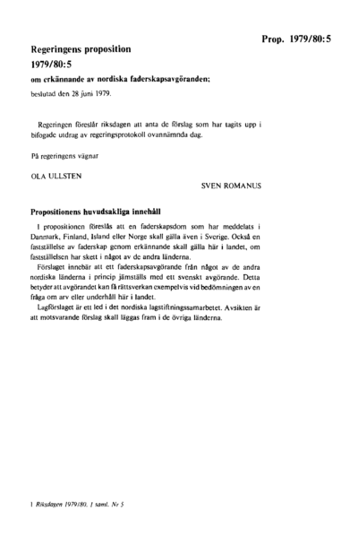 Omslaget till prop. 1979/80:5