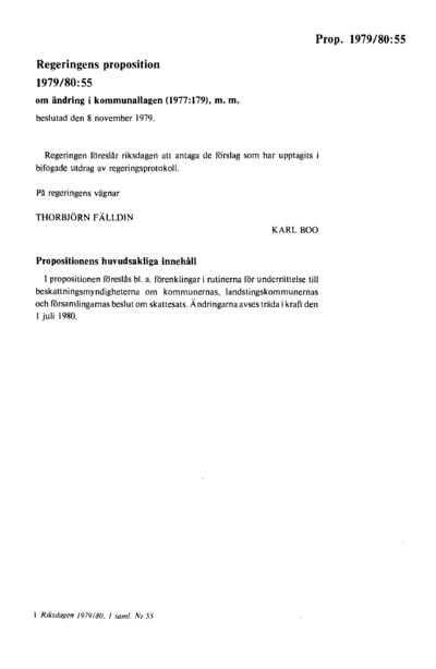 Omslaget till prop. 1979/80:55