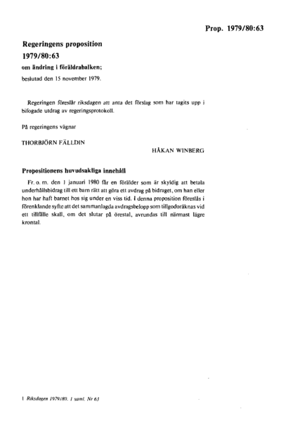 Omslaget till prop. 1979/80:63