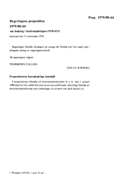 Omslaget till prop. 1979/80:64