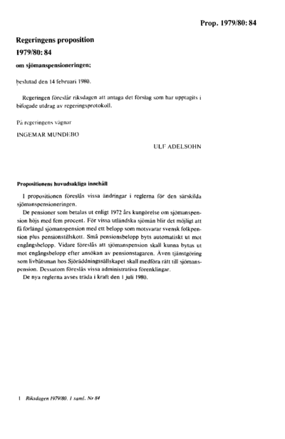 Omslaget till prop. 1979/80:84