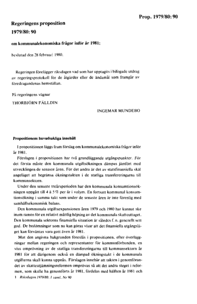 Omslaget till prop. 1979/80:90