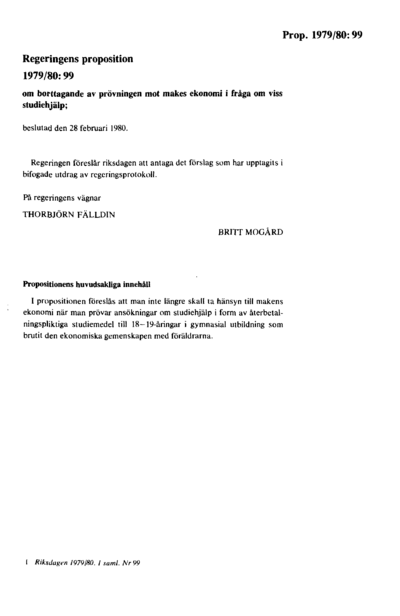 Omslaget till prop. 1979/80:99
