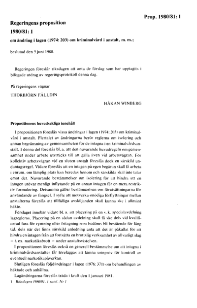 Omslaget till prop. 1980/81:1