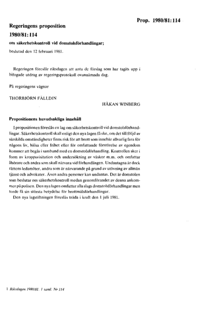 Omslaget till prop. 1980/81:114