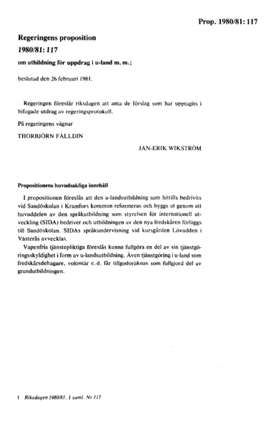 Omslaget till prop. 1980/81:117