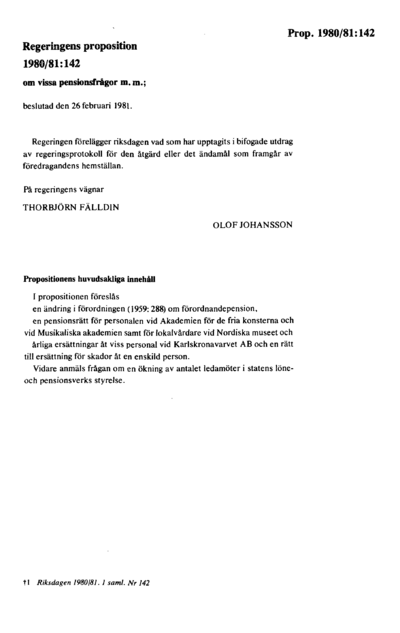 Omslaget till prop. 1980/81:142