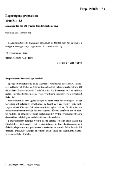 Omslaget till prop. 1980/81:153