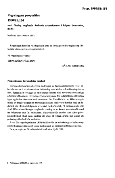 Omslaget till prop. 1980/81:154