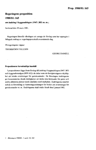 Omslaget till prop. 1980/81:165