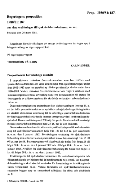 Omslaget till prop. 1980/81:187