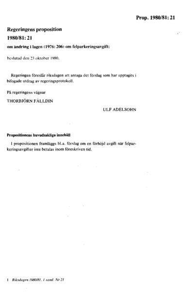 Omslaget till prop. 1980/81:21