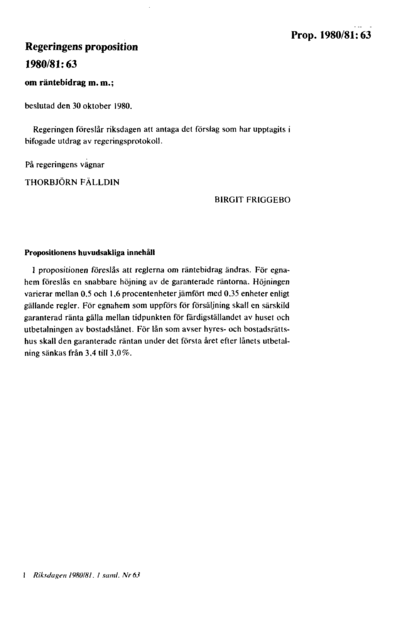 Omslaget till prop. 1980/81:63
