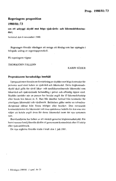 Omslaget till prop. 1980/81:73