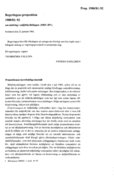 Omslaget till prop. 1980/81:92