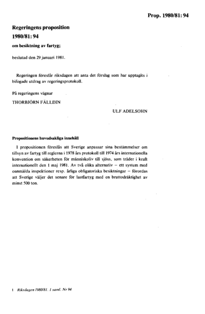 Omslaget till prop. 1980/81:94