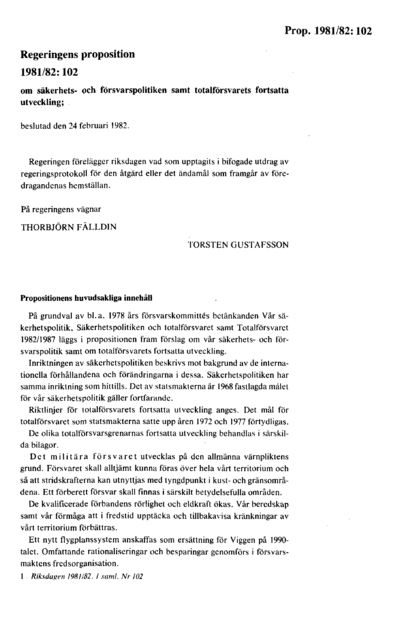 Omslaget till prop. 1981/82:102
