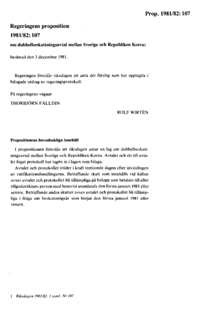 Omslaget till prop. 1981/82:107