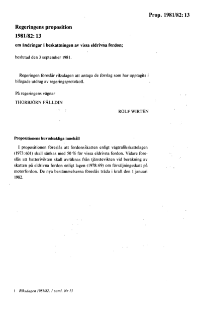Omslaget till prop. 1981/82:13