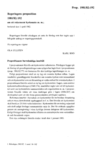 Omslaget till prop. 1981/82:192