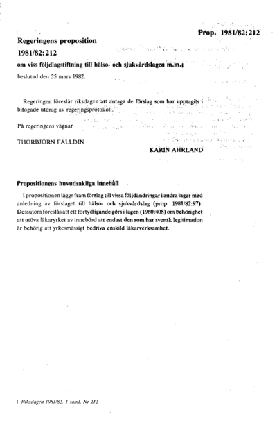 Omslaget till prop. 1981/82:212
