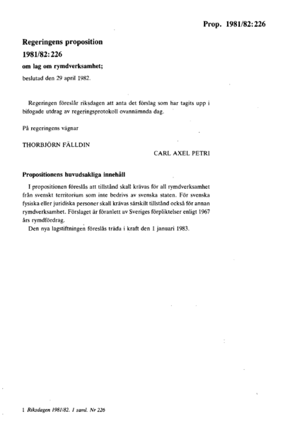 Omslaget till prop. 1981/82:226