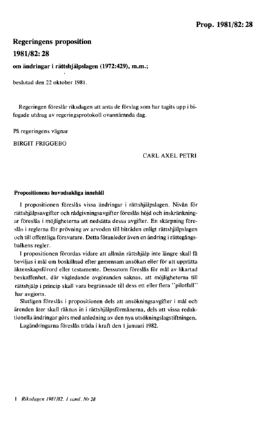 Omslaget till prop. 1981/82:28