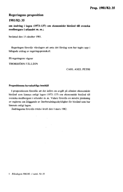 Omslaget till prop. 1981/82:35