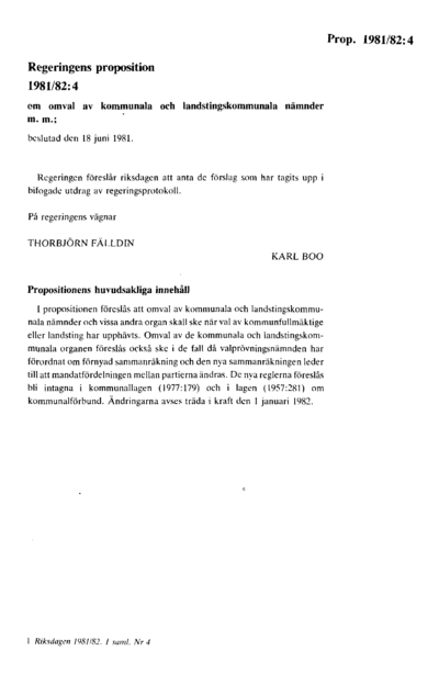 Omslaget till prop. 1981/82:4
