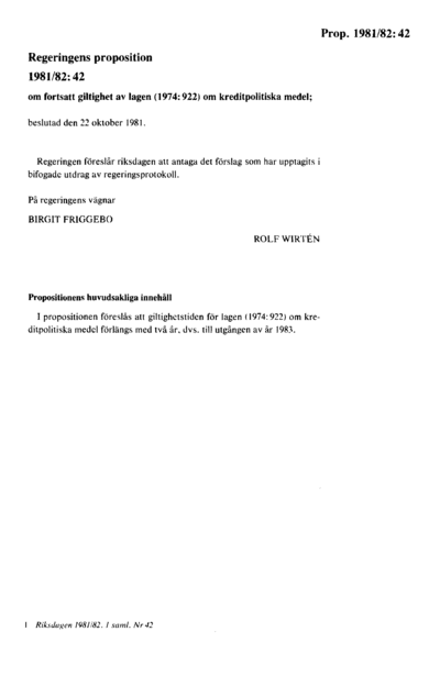Omslaget till prop. 1981/82:42