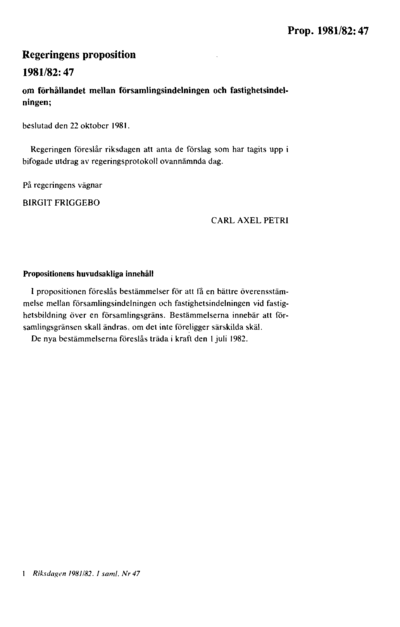 Omslaget till prop. 1981/82:47