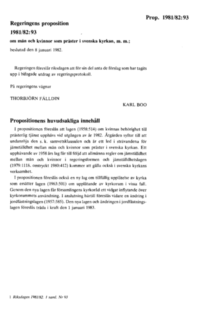 Omslaget till prop. 1981/82:93