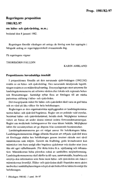 Omslaget till prop. 1981/82:97