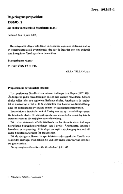 Omslaget till prop. 1982/83:1