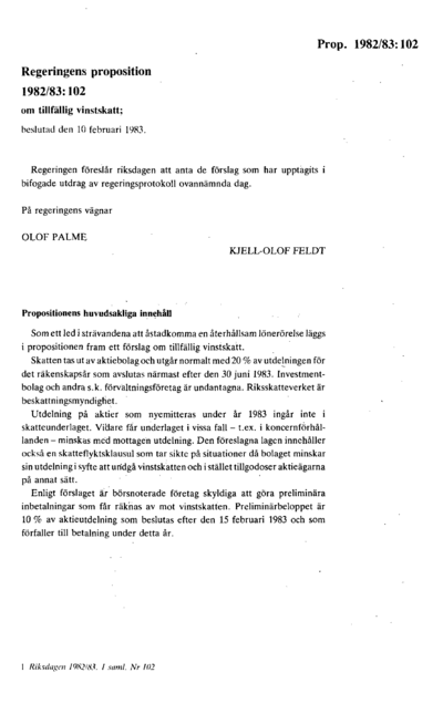 Omslaget till prop. 1982/83:102