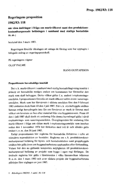 Omslaget till prop. 1982/83:118
