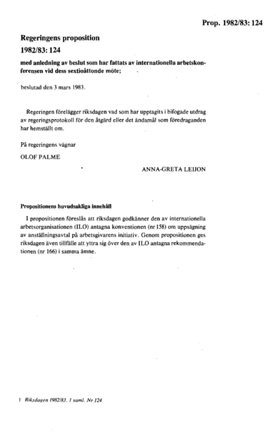 Omslaget till prop. 1982/83:124