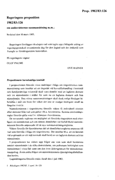 Omslaget till prop. 1982/83:126